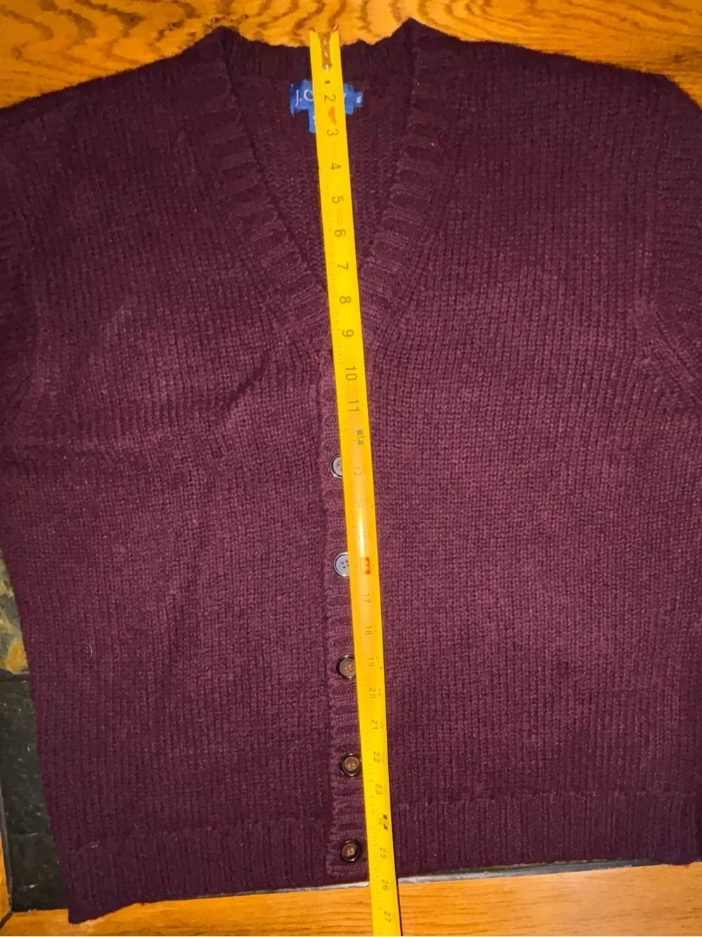 J. Crew Men’s Plum Button-Front V-Neck Cardigan